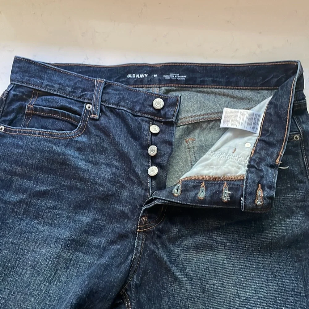 New Old Navy Slouchy Straight dark wash cropped jeans - Picture 4 of 8